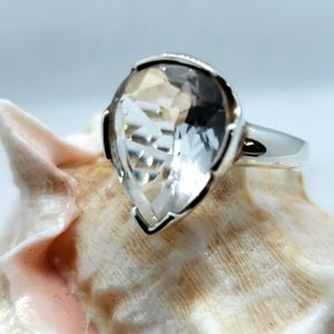 Genuine White Quartz Sterling Silver Ring